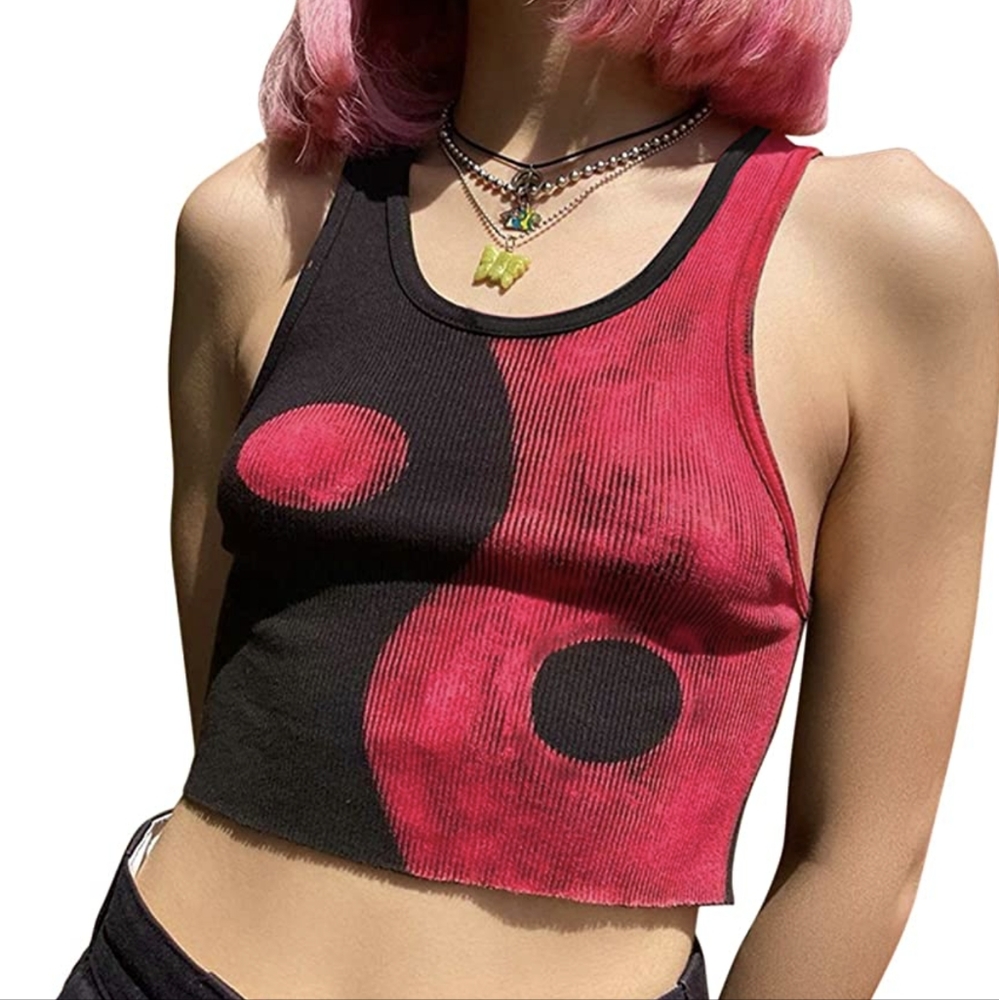 Y2k yin and yang crop top